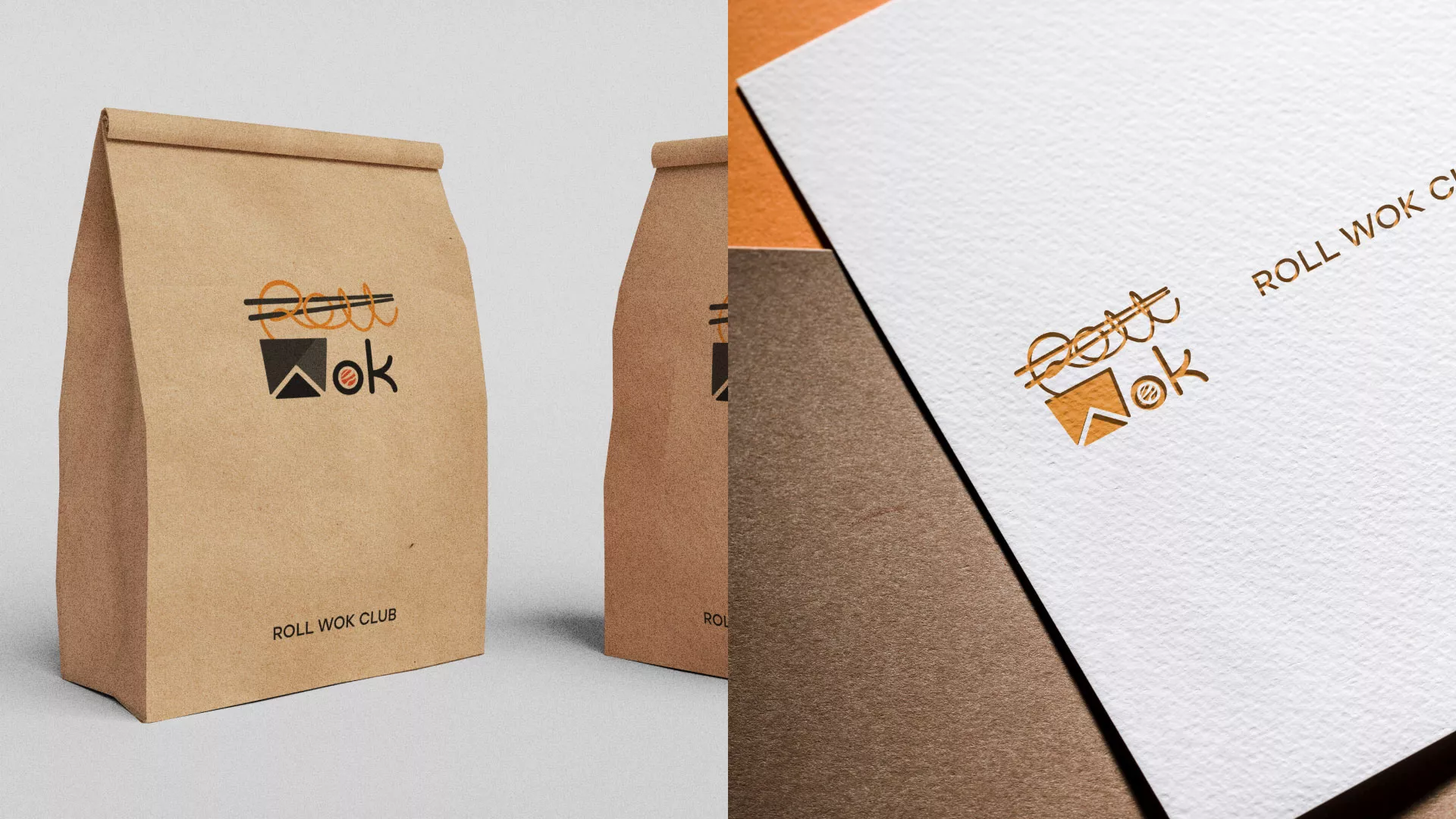 Разработка логотипа суши-бара «Roll Wok Club» в Улане-Удэ