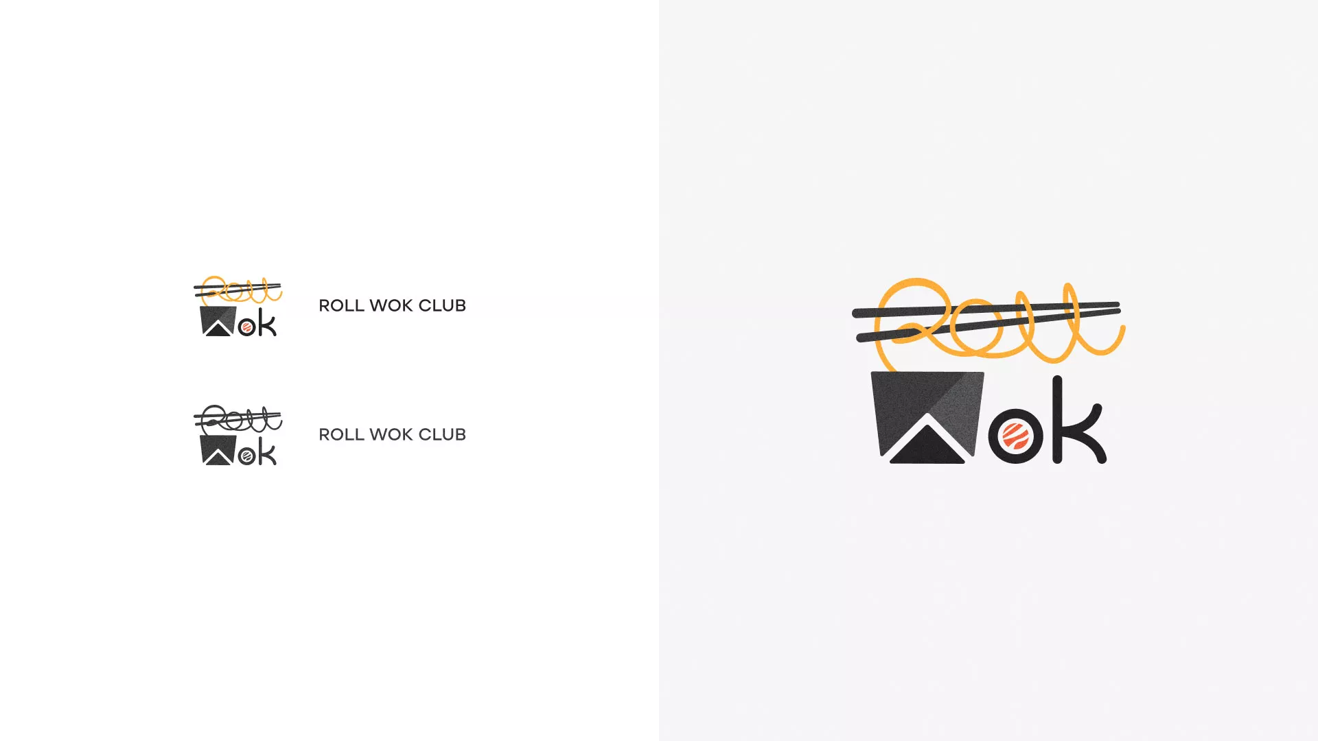 Разработка логотипа суши-бара «Roll Wok Club» в Улане-Удэ