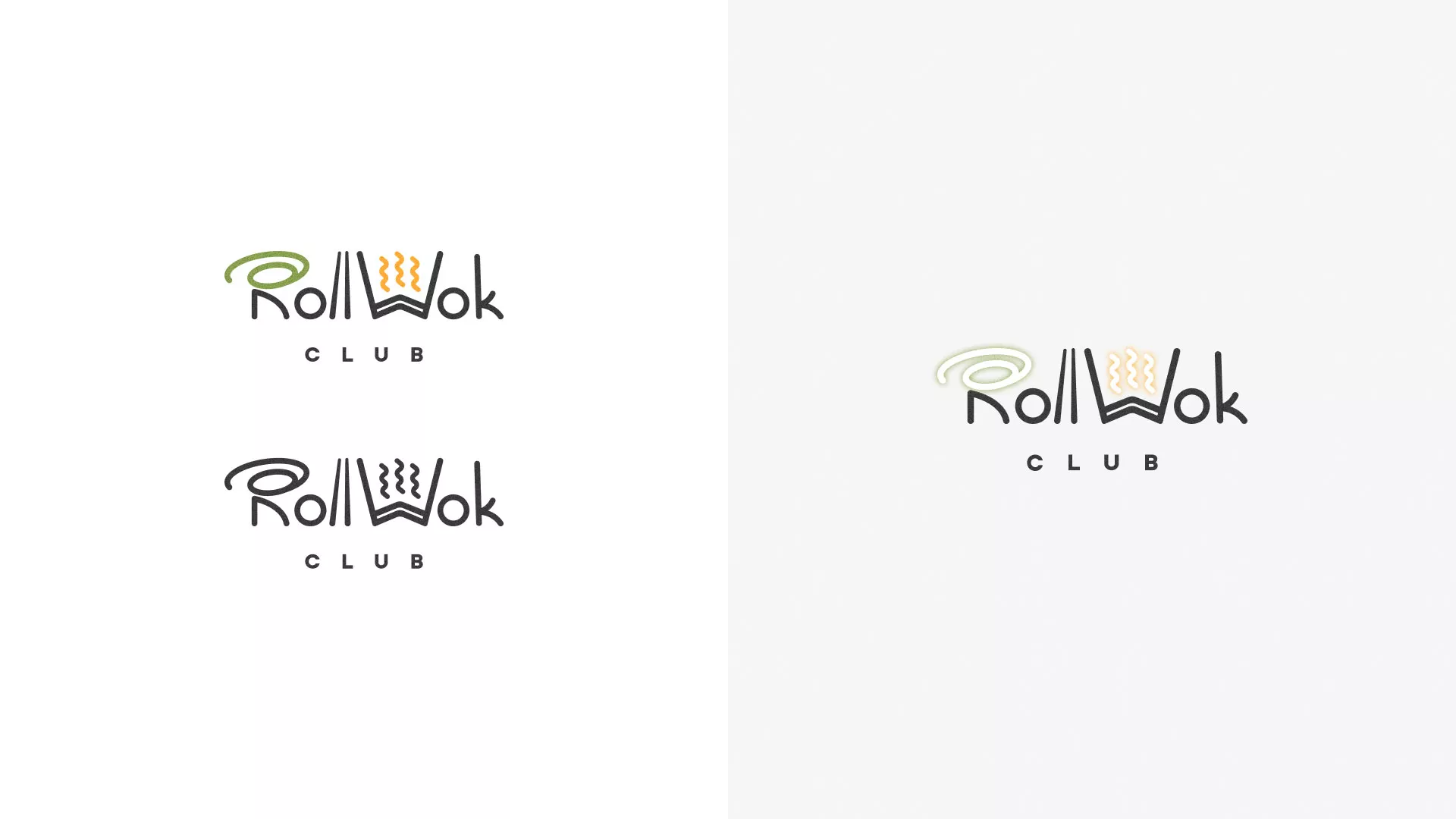 Разработка логотипа и фирменного стиля суши-бара «Roll Wok Club» в Улане-Удэ